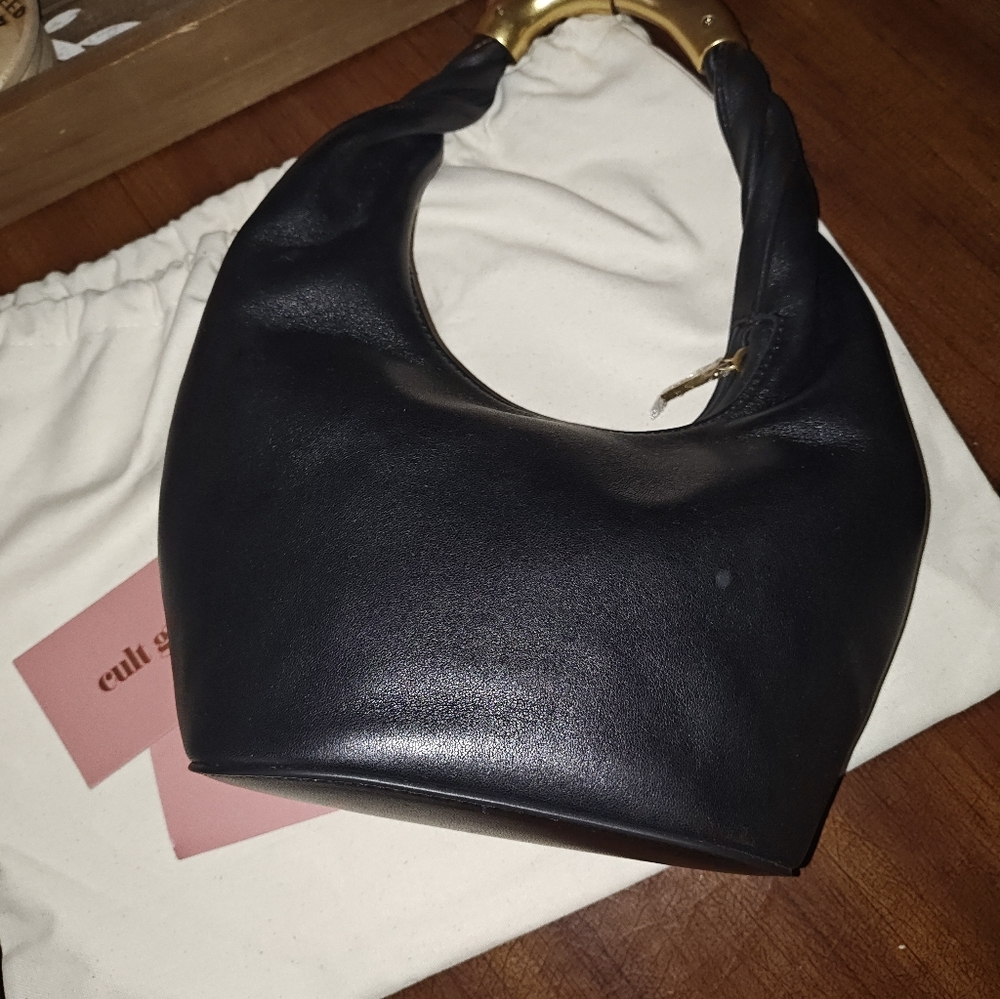 Cult Gaia Black Mini Hobo Bag with Gold Handle. - Picture 16 of 16
